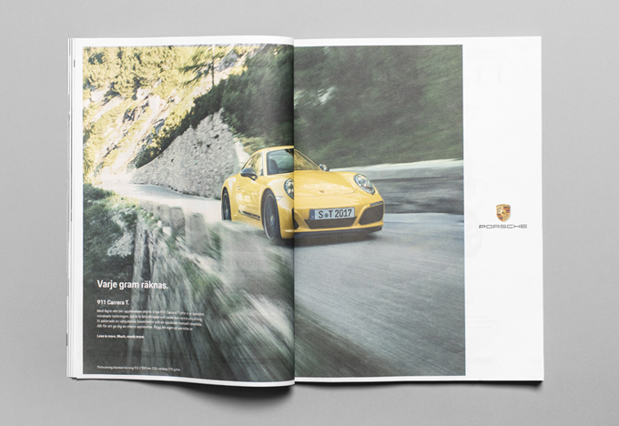 Porsche –  Varje gram räknas. Sveriges lättaste annons.